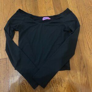 Black off-the-shoulder top